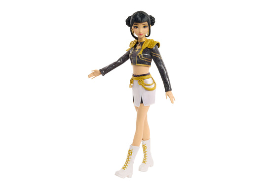 Kpop Demon Hunters Zoey Golden 12.75" singing doll with black and gold outfit