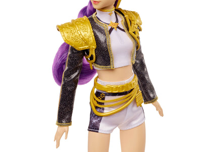 Kpop Demon Hunters Rumi 12.75" doll with purple hair, gold armor, and posable joints