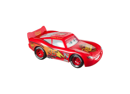 Red Disney Pixar Cars Lightning McQueen toy car #95 with moving eyes and battery-powered features