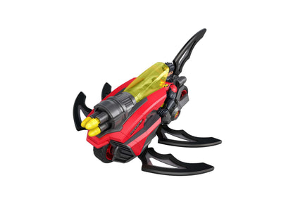 DC Comics Batlink Robin red motorcycle with yellow projectile cannon, black handles, and poseable 6.5-inch Robin figure