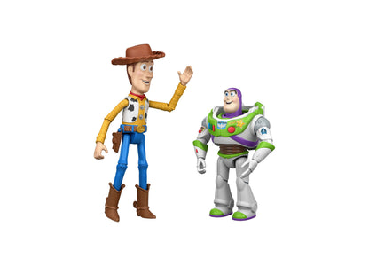 Toy Story Woody & Buzz Lightyear 12 Inch 2-Piece Figures with cowboy and space ranger characters in brown, yellow, bl...