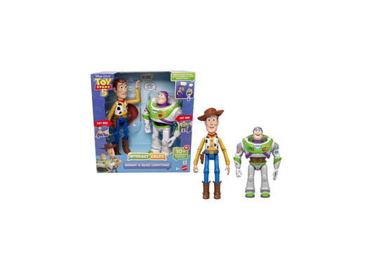 Toy Story Woody & Buzz Lightyear 12-Inch Interactables Figures 2-Pack with box and two poseable character figures