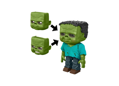 Minecraft Chicken Jockey Action Figure set showing baby zombie with swappable faces and removable saddle