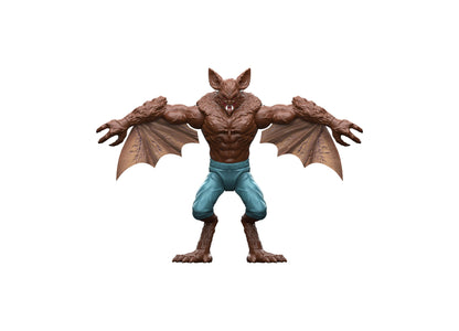 DC Comics Batman & Nightwing Versus Man-Bat 3-pack with brown winged Man-Bat figure in teal pants, arms spread wide