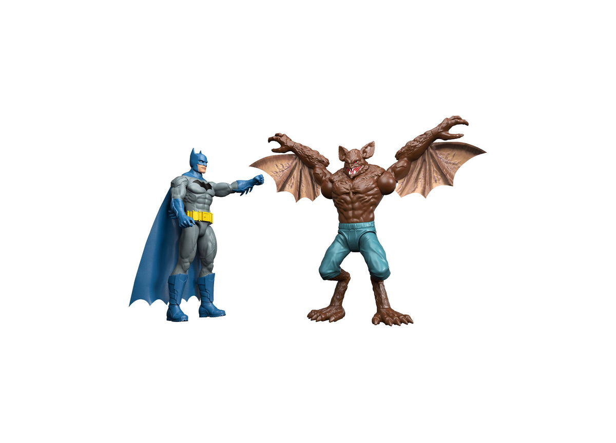 Batman, Nightwing, and Man-Bat 12-inch action figures in blue and brown