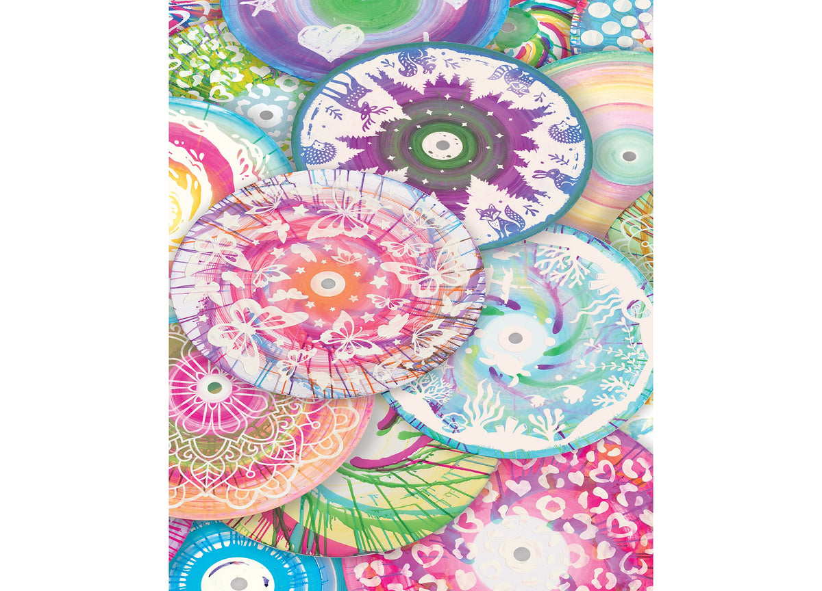 Make It Real Spin Art Innovation Station featuring colorful spin disks with floral, snowflake, and patterned designs ...