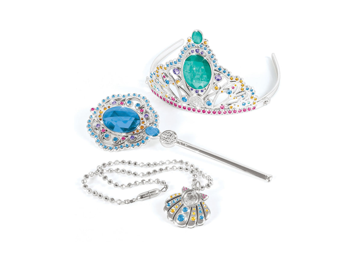 Make It Real Doodle Gems Disney Princess activity set with tiara, wand, necklace, and markers in blue and teal