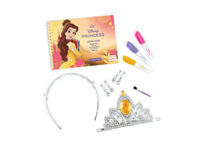 Disney Princess Belle Doodle Gems activity set with coloring book, tiara, earrings, and markers