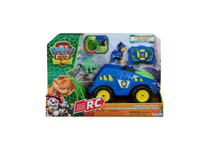 Paw Patrol Dino Tow & Dash blue RC remote control vehicle with dinosaur figure