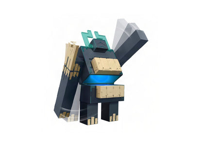 Minecraft Twisted Warden & Soul Corrupted Creeper Lights & Sounds Slam Attack Figures 2-piece set with pixelated dark...