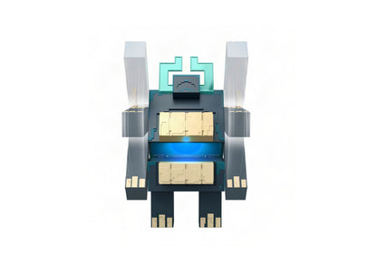 Minecraft Twisted Warden & Soul Corrupted Creeper Lights & Sounds Slam Attack Figures - dark blue pixelated Warden wi...