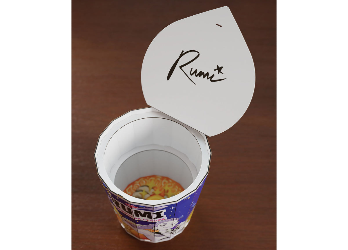 Spin Master Rumi KPop Demon Hunters Ramen Cup 3D puzzle with open lid showing assembled ramen cup design