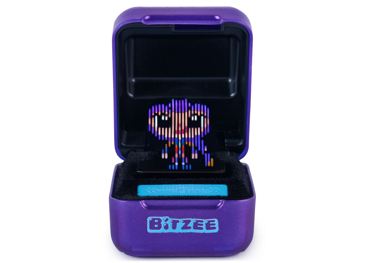 Bitzee KPop Demon Hunters purple holographic interactive digital pet pod with animated character display