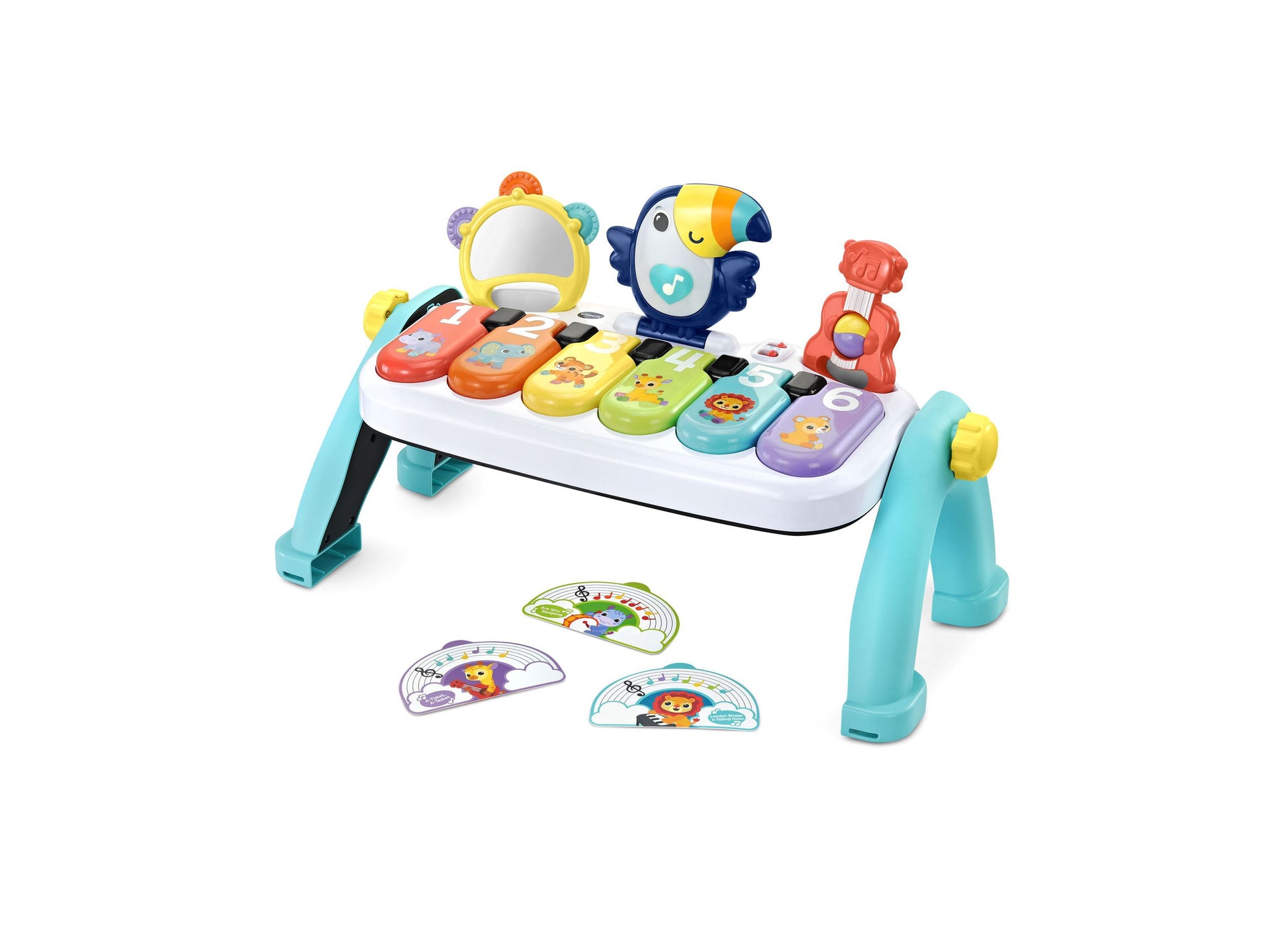 VTech Create & Discover Learning Musical Piano with colorful keys, mirror, and toucan toy