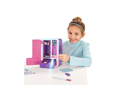 VTech My Mini Locker purple and pink Bluetooth music learning toy with girl playing