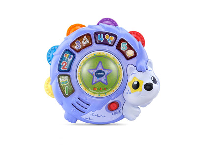 VTech Zoo Jamz Hedgehog Tambourine purple musical toy with colorful numbered buttons