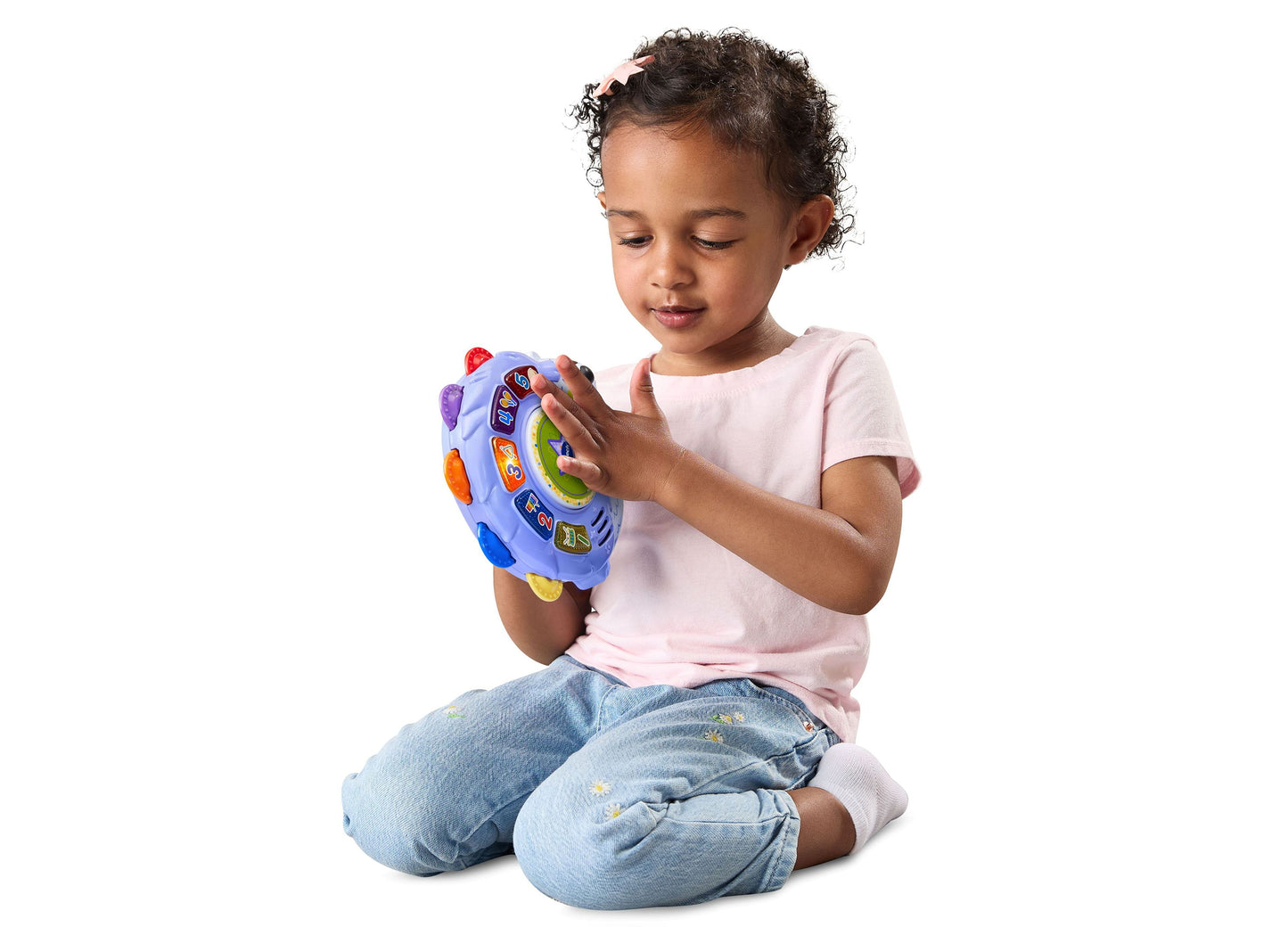 VTech Musical Learning 3-Piece Set with blue flashlight, tambourine, and camera toy for infants
