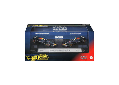 Hot Wheels 1:64 Scale Oracle Red Bull Racing Verstappen & Tsunoda Die-Cast Race Car, 2-Pack