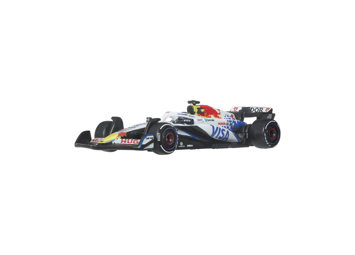 Hot Wheels 1:64 Scale Formula 1 Racing Bulls Die-Cast Race Car 2-Pack with red and white livery