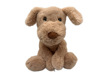 Wild Hippo Holiday Hound 12.5" plush dog with floppy ears, brown nose, and knit collar