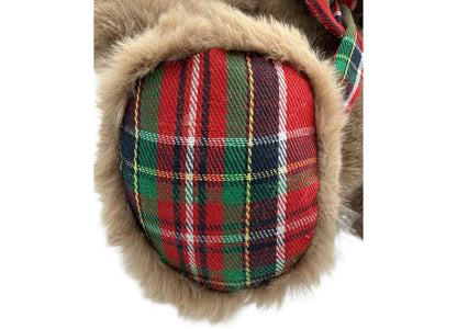Wild Hippo Holiday Plaid Bear Wishes 13" Plush teddy bear with red, green, and navy plaid paws and matching bow