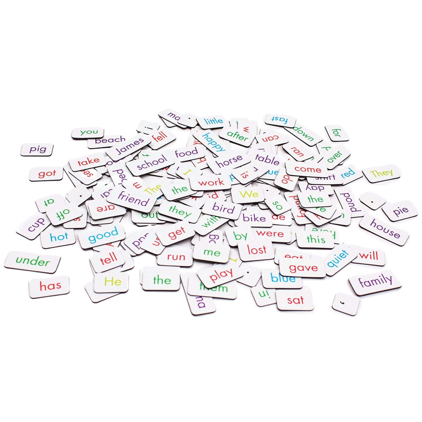Junior Learning Rainbow Sentences magnetic word tiles in multiple colors for building sentences and learning activities