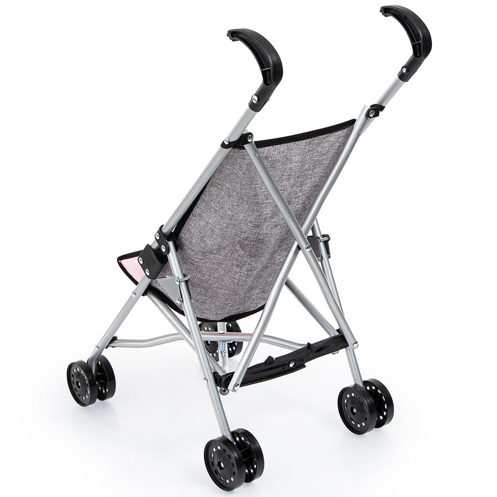 Chic Grey Doll Umbrella Stroller for 18-inch Dolls