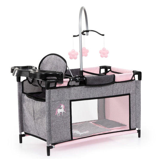 Bayer Design Dolls: Multi-Bed - Grey, Pink, Fairy - Playpen Accessory For Dolls Up To 18"