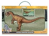 CollectA Deluxe Prehistoric Neovenator Collectible Figure, hand-painted brown dinosaur with detailed sculpting, displayed in product packaging with carrying han