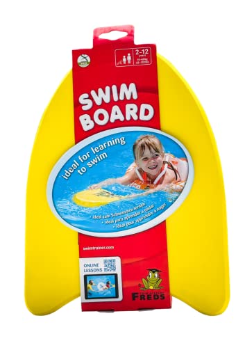 FREDS Swim Academy yellow kickboard for kids ages 2-12, pool training aid