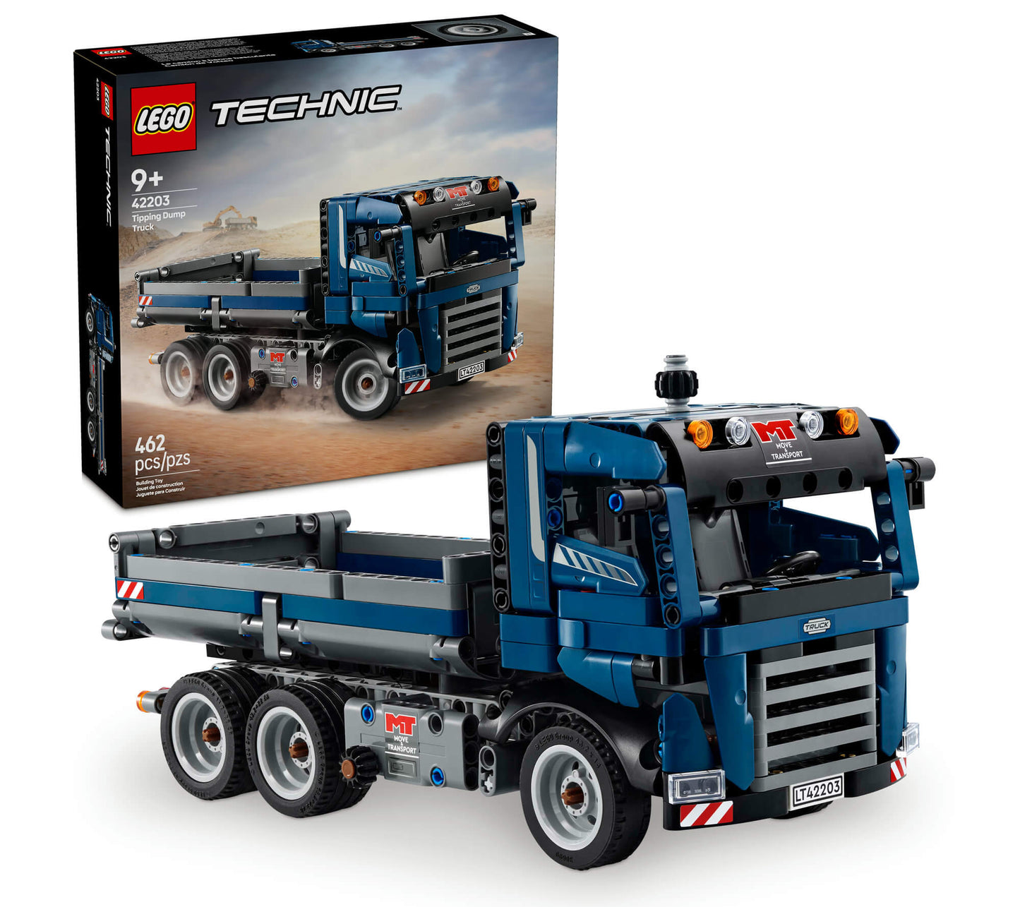 LEGO® Technic™ Tipping Dump Truck Toy, Blue Construction Vehicle Set 42203