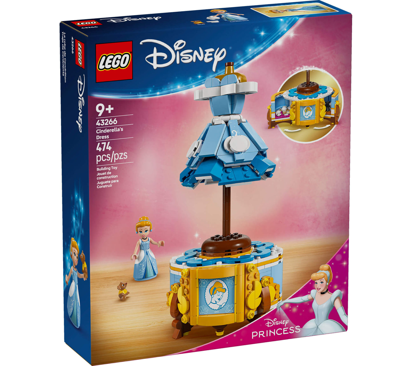 LEGO® ǀ Disney Princess Cinderella’s Dress Building Kit with Character 43266