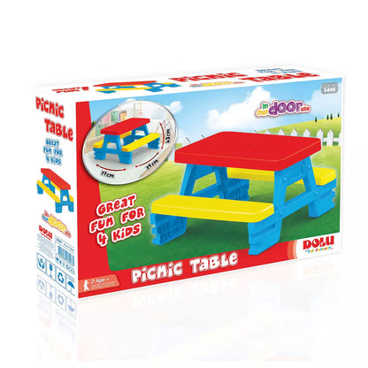 Dolu Colorful Kids' Picnic Table Set for 4 - Multi-Color