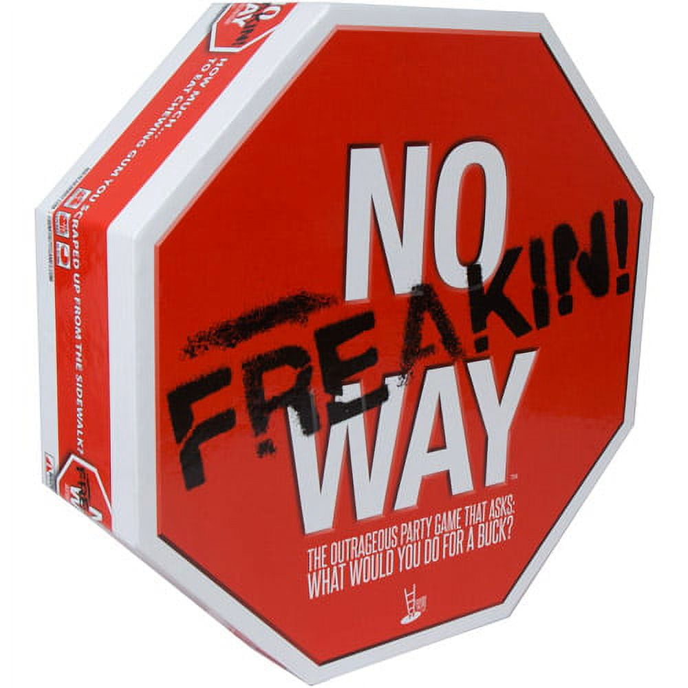 No Freakin Way party board game box with red octagonal packaging and white text
