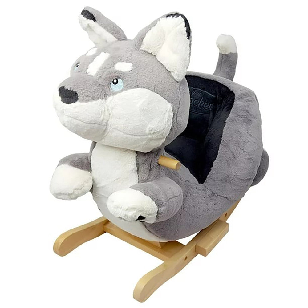 Gerardo's Toys: Little Rockers - Wolf - Wooden Plush Ride-On Rocking Animal Toy