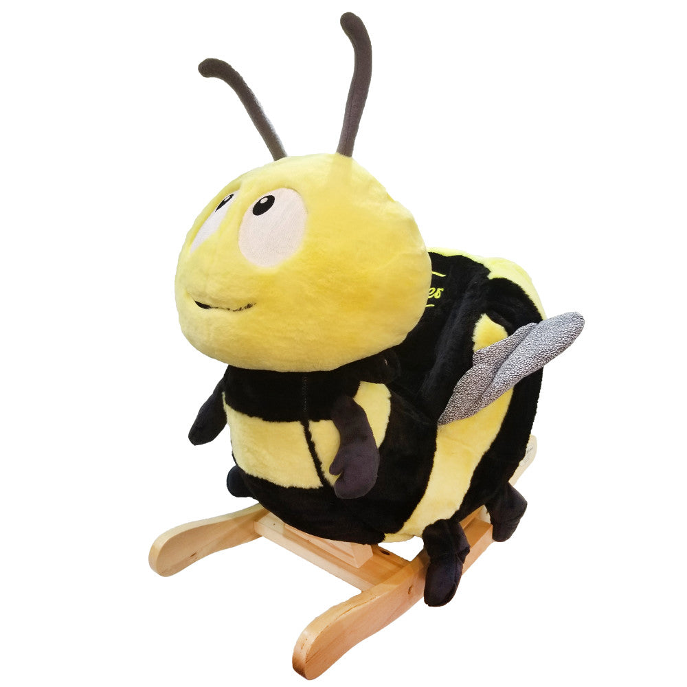 Gerardo's Toys: Little Rockers - Bee - Wooden Plush Ride-On Rocking Animal Toy
