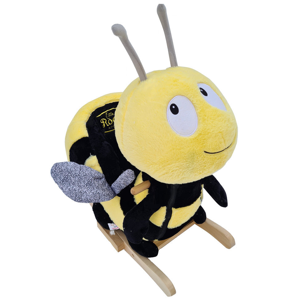 Gerardo's Toys: Little Rockers - Bee - Wooden Plush Ride-On Rocking Animal Toy