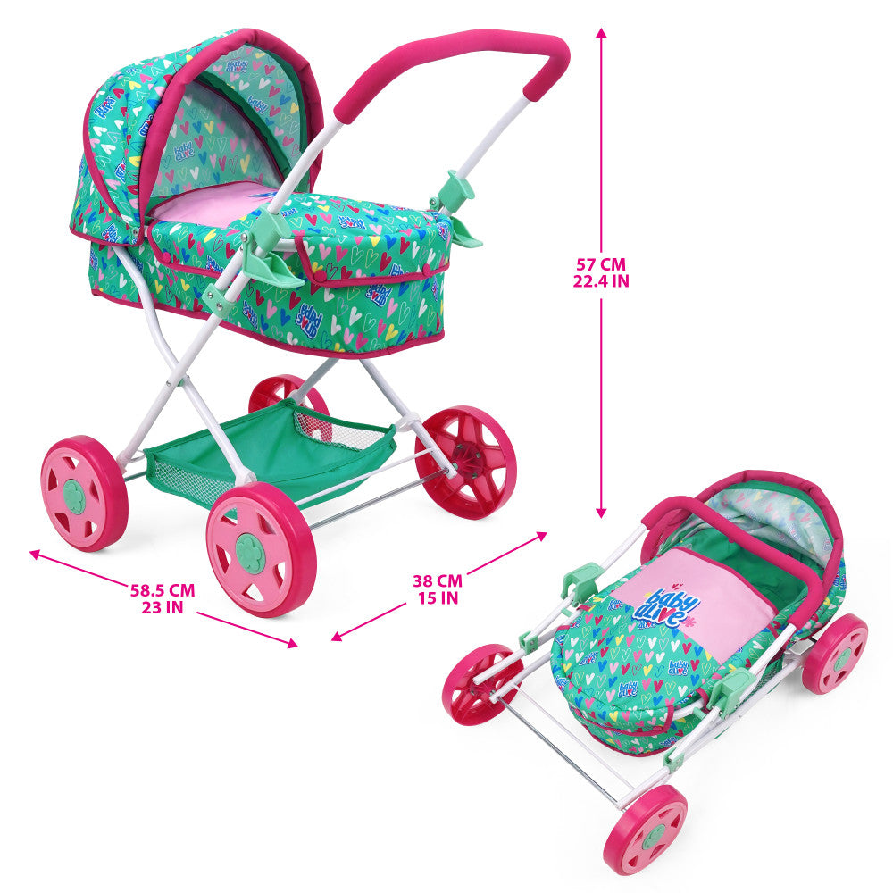 Baby Alive: Travel N' Feed Set - 7pcs - Green, Pink, Hearts, Ages 3+
