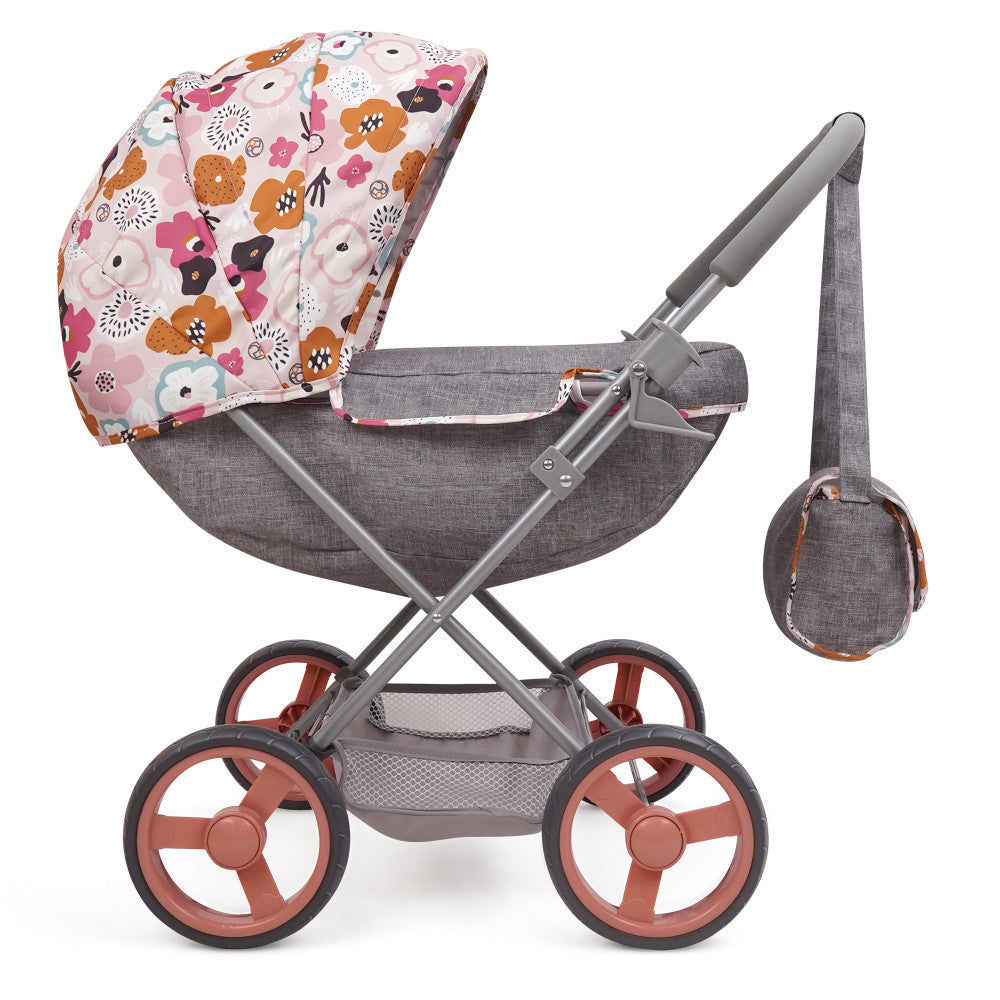 509 Crew: Melange Flora - Deluxe Doll Pram - Matching Shoulder Bag, Kid Age 3+