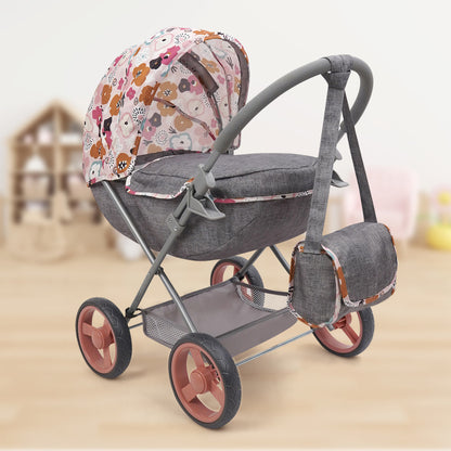 509 Crew: Melange Flora - Deluxe Doll Pram - Matching Shoulder Bag, Kid Age 3+