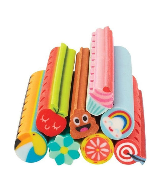 Maya Toys Creative On the Go Cords Craft Set with colorful cord rolls, felt shapes including apple, cupcake, flower, rainbow, and decorative discs on plain back