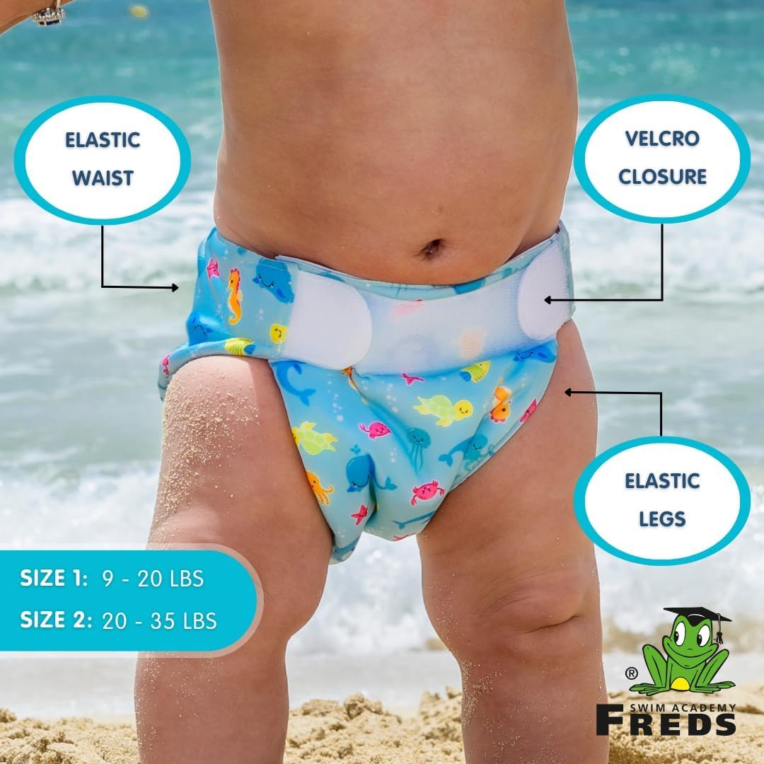 FREDS SWIM ACADEMY Blue Splash Swim Nappy for Babies and Toddlers