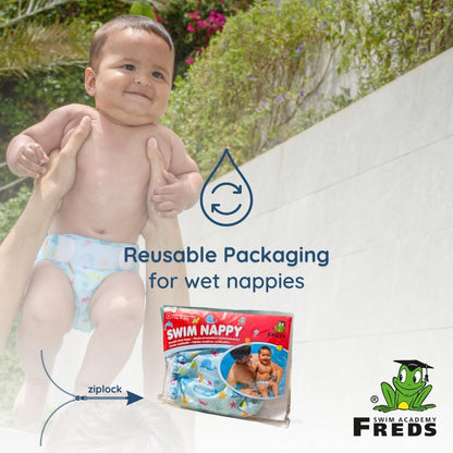 FREDS SWIM ACADEMY Blue Splash Swim Nappy for Babies and Toddlers