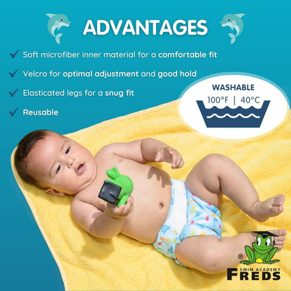 FREDS SWIM ACADEMY Blue Splash Swim Nappy for Babies and Toddlers