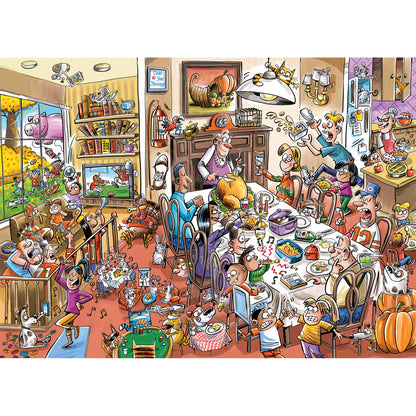 Cobble Hill DoodleTown: Thanksgiving Togetherness - 1000 Piece Puzzle - Reference Poster Included, High Quality Jigsaw