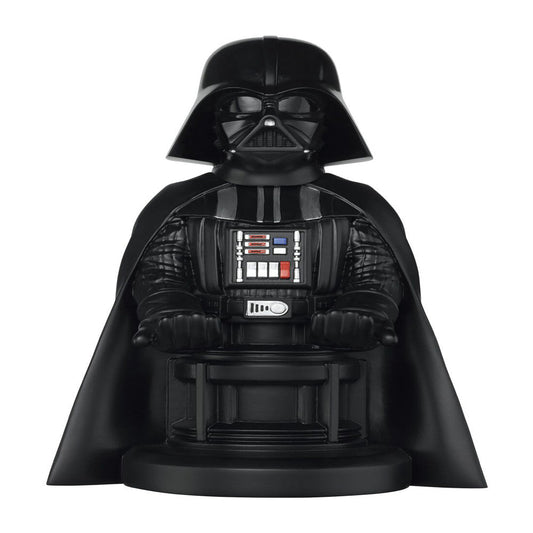 Darth Vader action figure device holder with black helmet, mask, cape, and detailed chest armor with colorful control panel details
