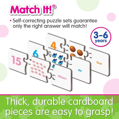 Match It Numbers self-correcting puzzle set for ages 3-6 with number and object matching pieces