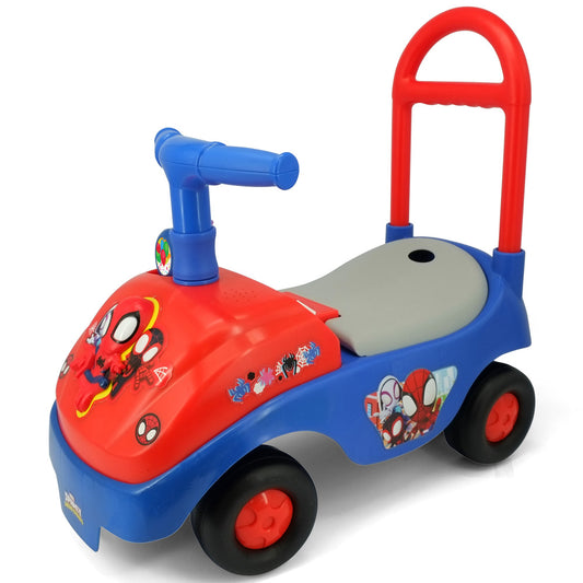 FLYBAR Spidey Adventure Foot-to-Floor Ride-On red and blue toy car with handlebar