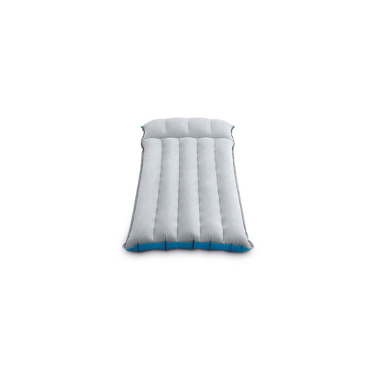 Intex Comfort Wave grey and blue inflatable camping mat with vertical ribbed design
