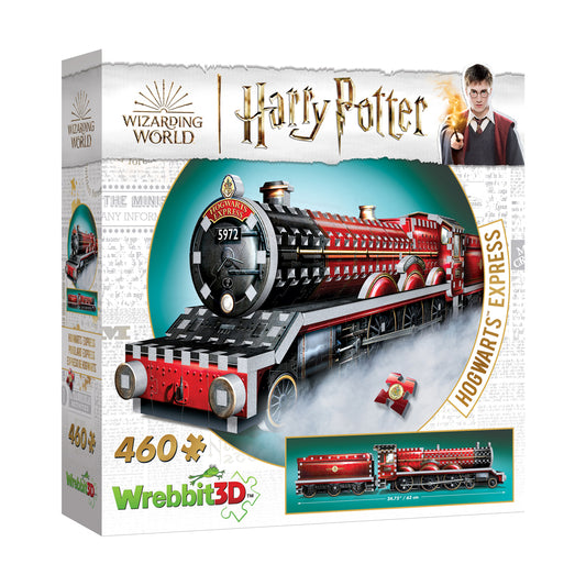 Wrebbit 3D puzzle box featuring Harry Potter Hogwarts Express train set with red and black locomotive numbered 5972, 460 pieces